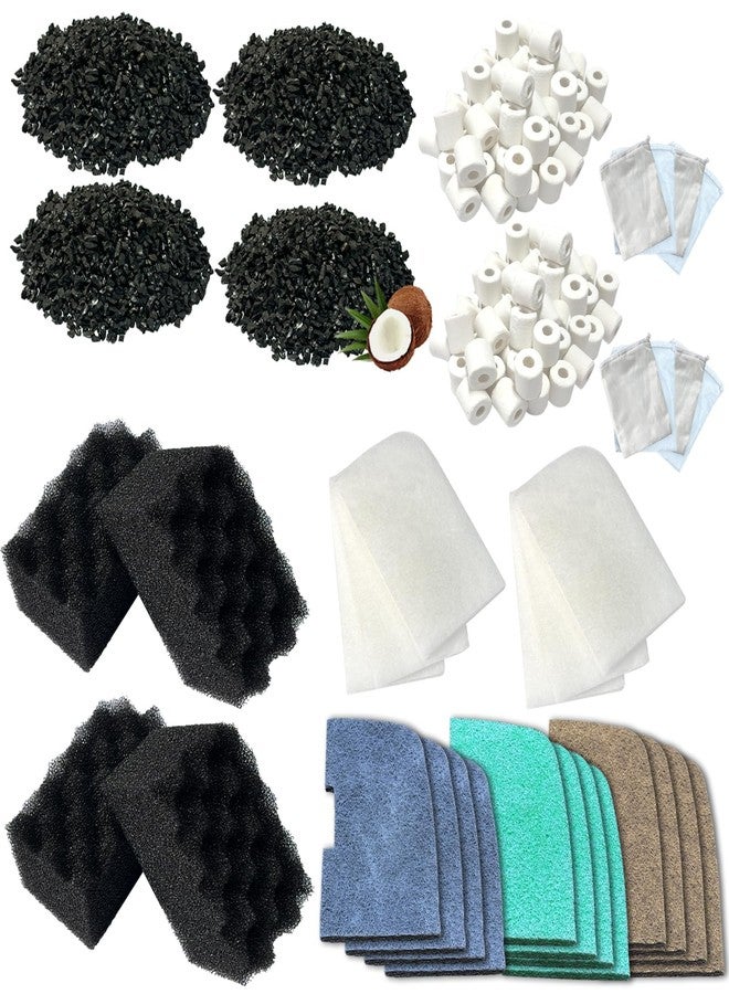 beaufan 34 PCS Aquarium Media Kit Replacement for Fluval 306/307/406/407 Canister Filters, Including Bio Sponge Filters, Activated Carbons, Ceramic Rings, Mesh Bags, Ammonia/Phosphate/ Nitrite Remover Pads - Image 1